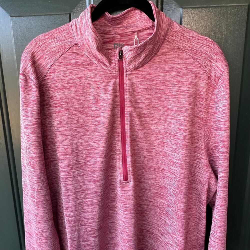 NWT Graham Luxe Mens Port Red Performance Quarter Zip Pullover Shirt Medium